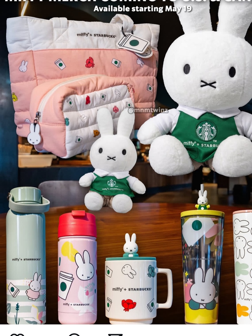 Miffy x Starbucks mugs and stuff toy